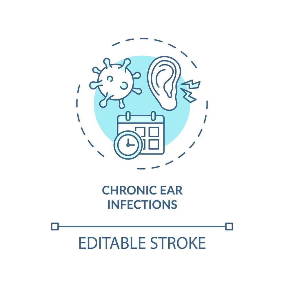 icône de concept d & # 39; infections chroniques de l & # 39; oreille vecteur