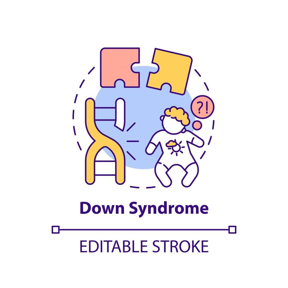 icône de concept de syndrome de Down vecteur