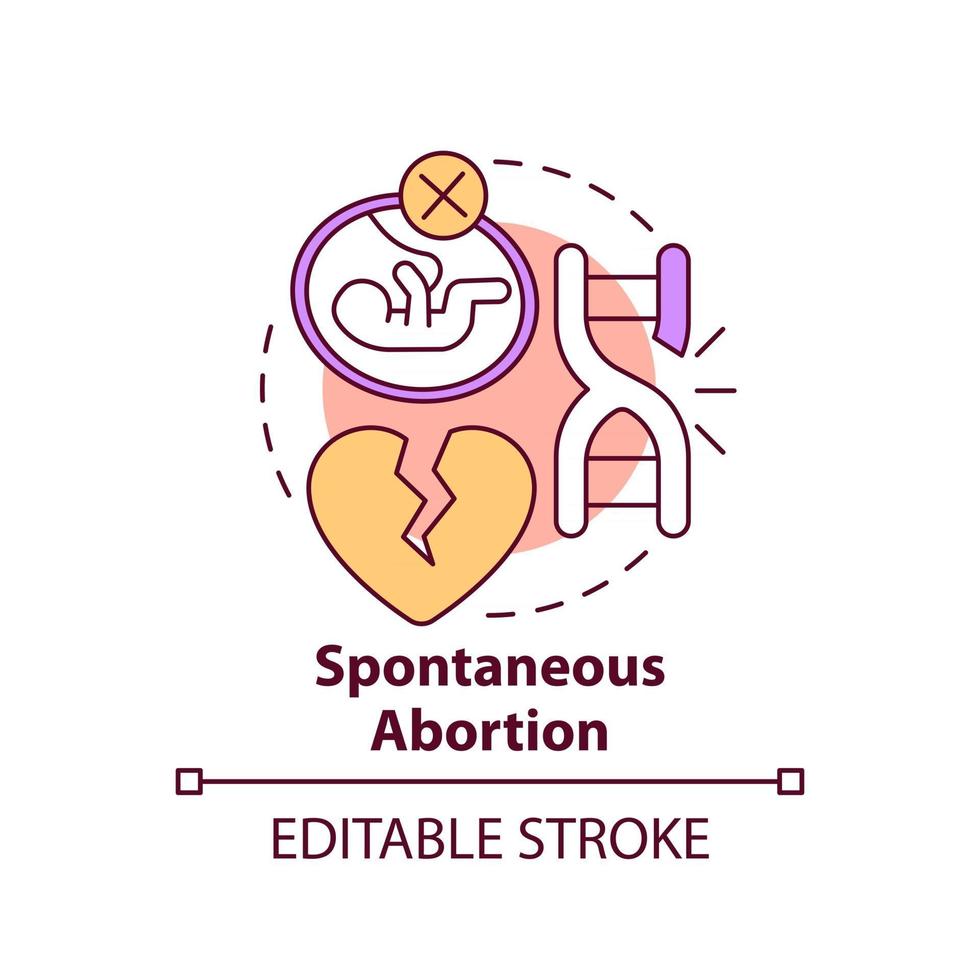 icône de concept d & # 39; avortement spontané vecteur