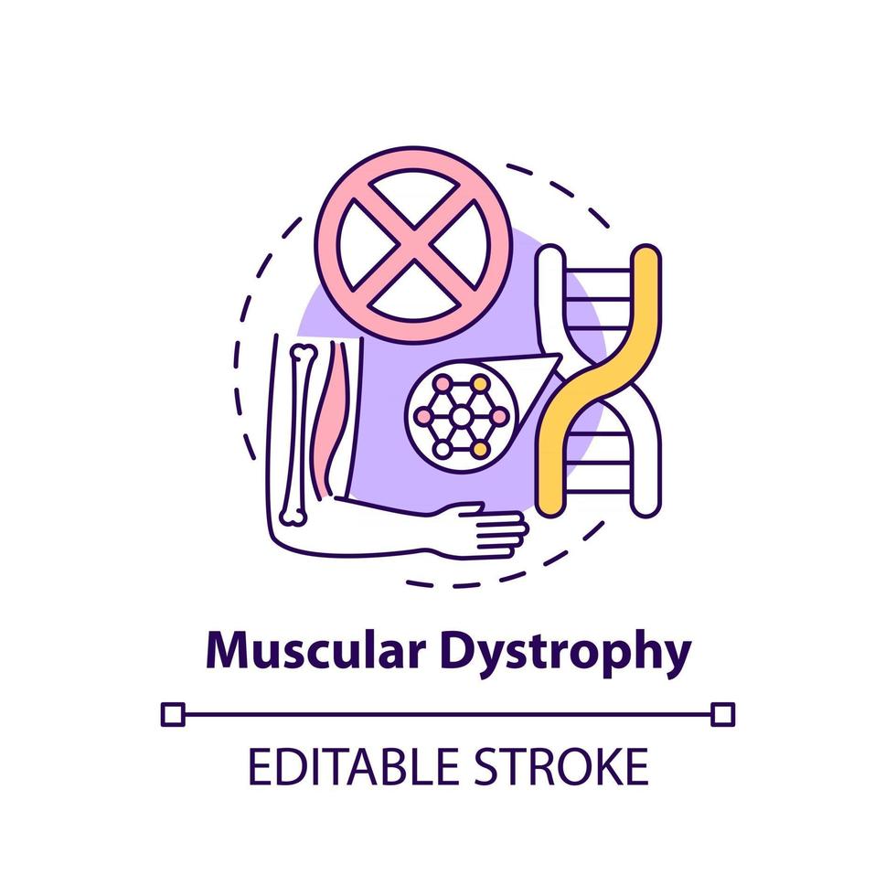 icône de concept de dystrophie musculaire vecteur