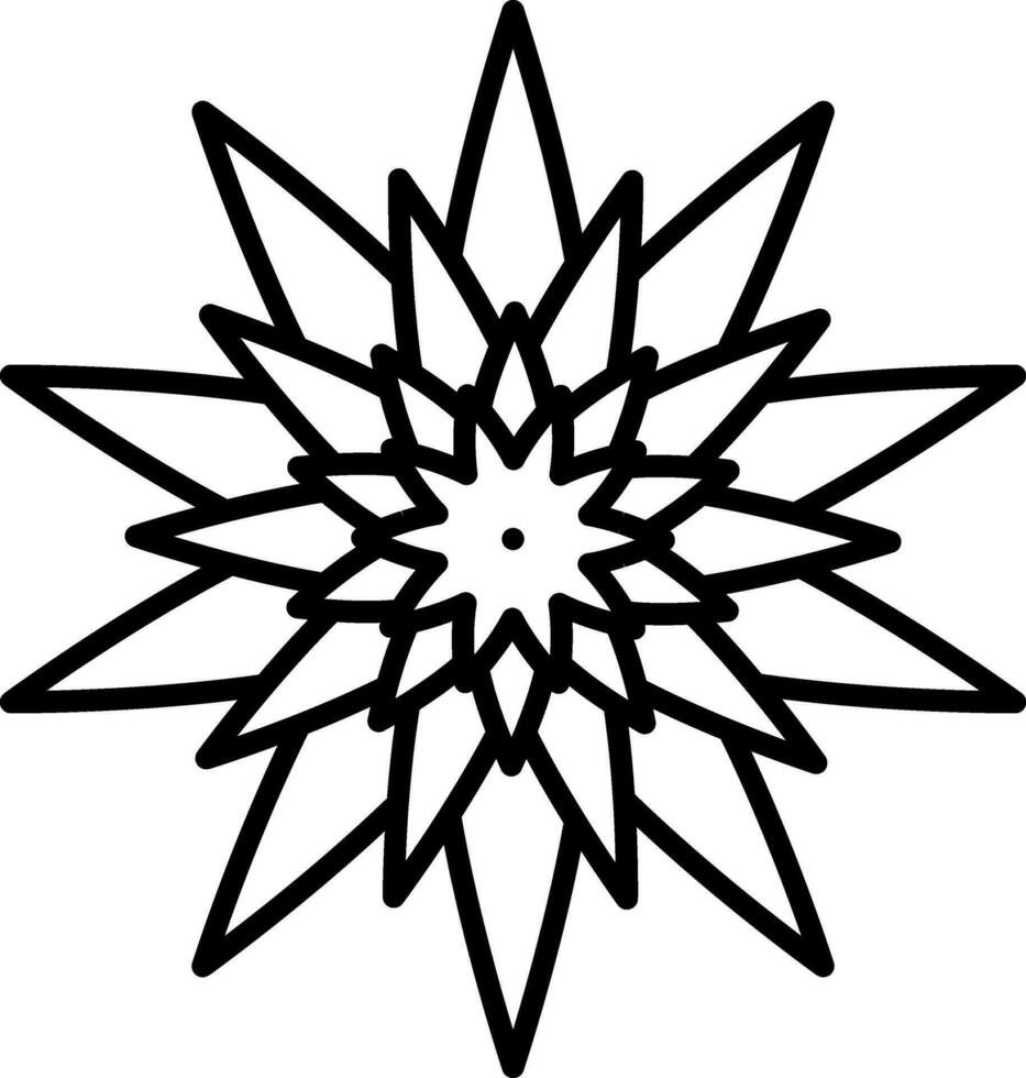 plat style dahlia fleur noir contour icône. vecteur