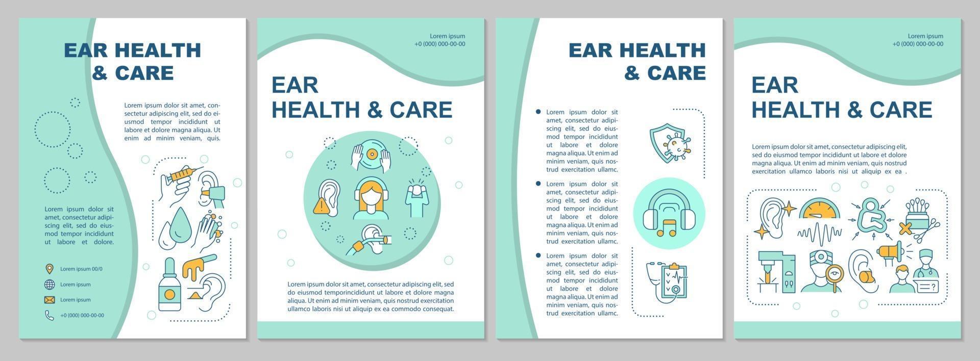 modèle de brochure sur la santé et les soins de l'oreille vecteur