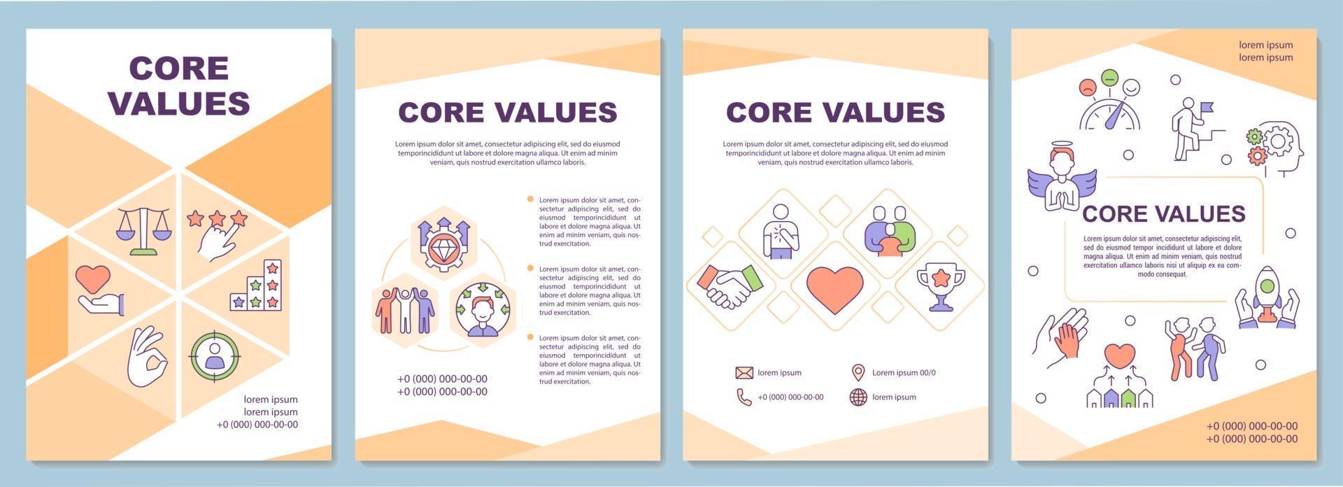 modèle de brochure sur les valeurs fondamentales vecteur