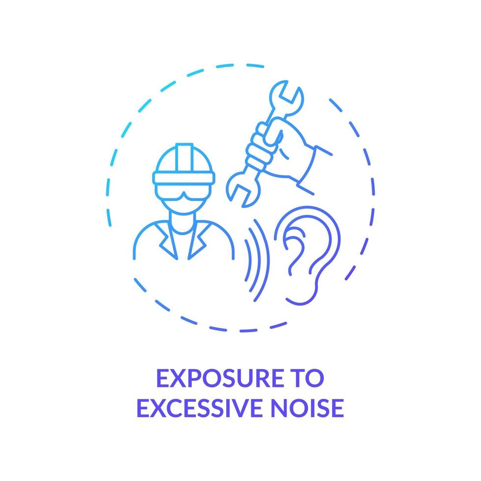 exposition à l & # 39; icône de concept de bruit excessif vecteur