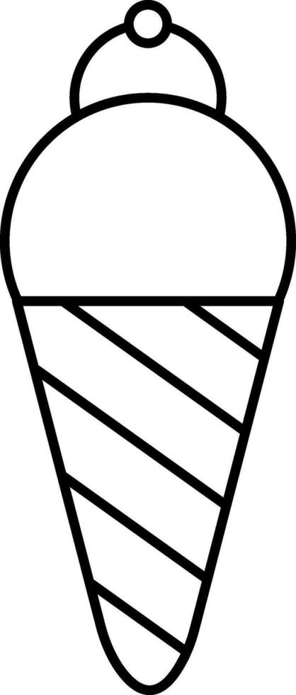 noir ligne art illustration de la glace crème cône icône. vecteur