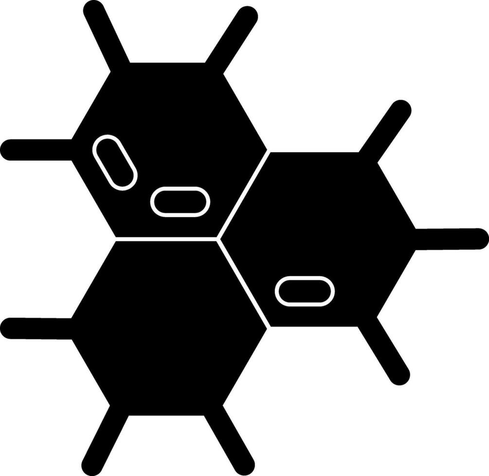 plat style molécule dans noir et blanc couleur. vecteur