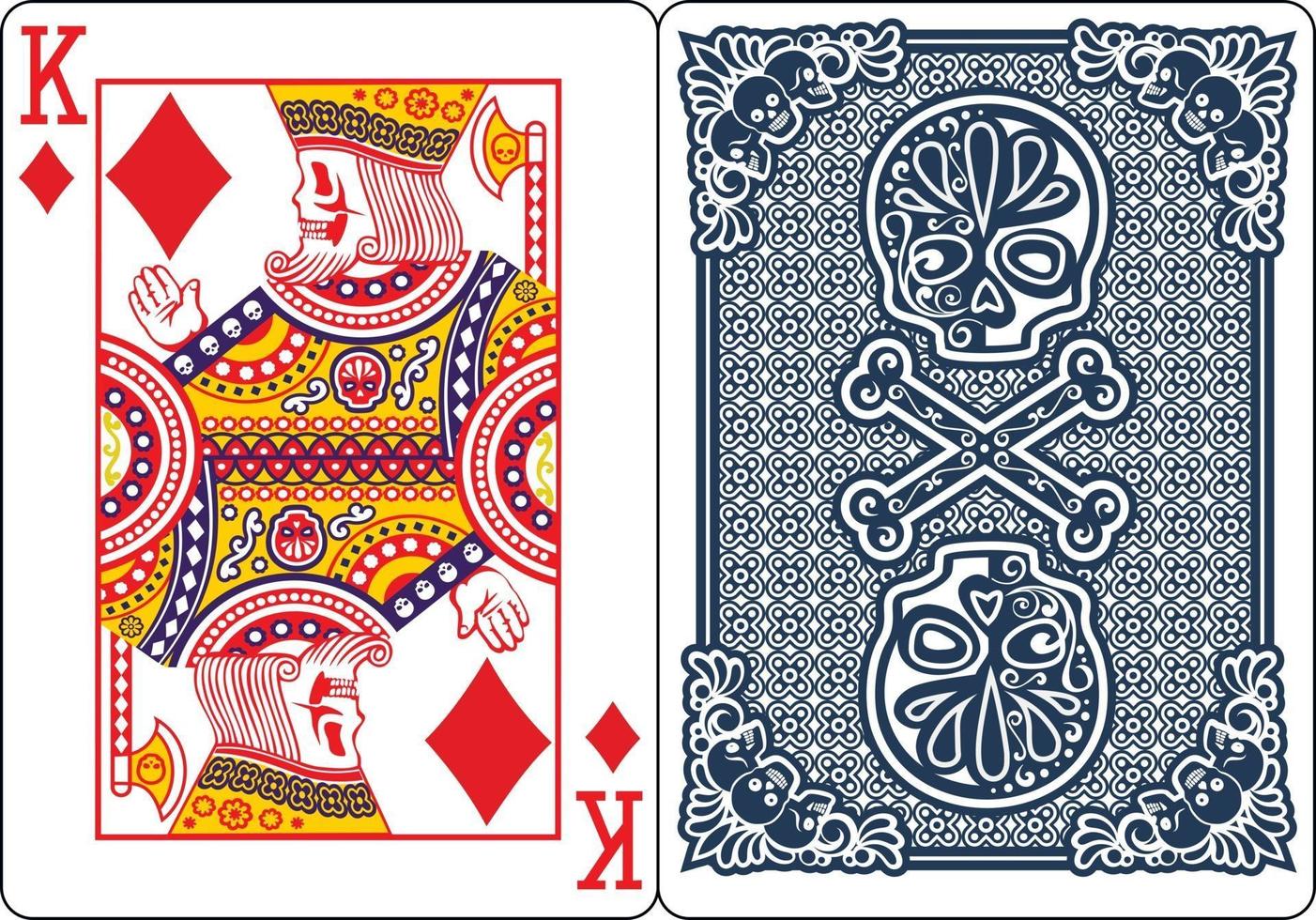 cartes à jouer exclusives au poker squelette vecteur