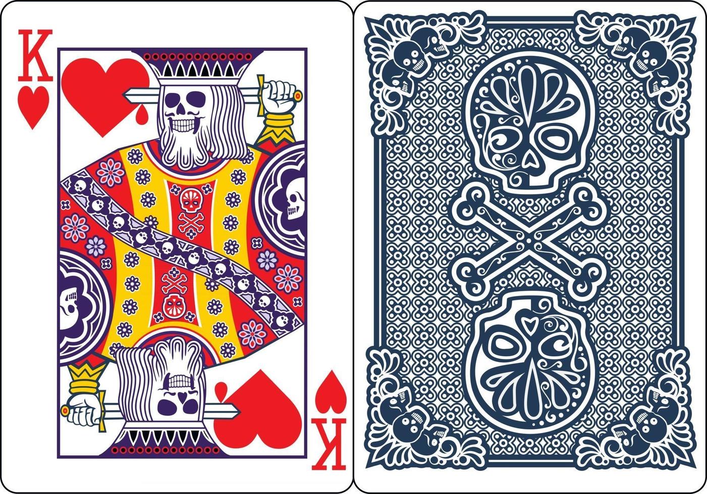 cartes à jouer exclusives au poker squelette vecteur