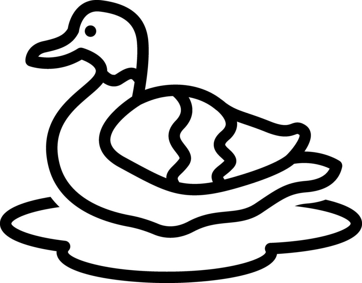 icône de la ligne pour le canard vecteur