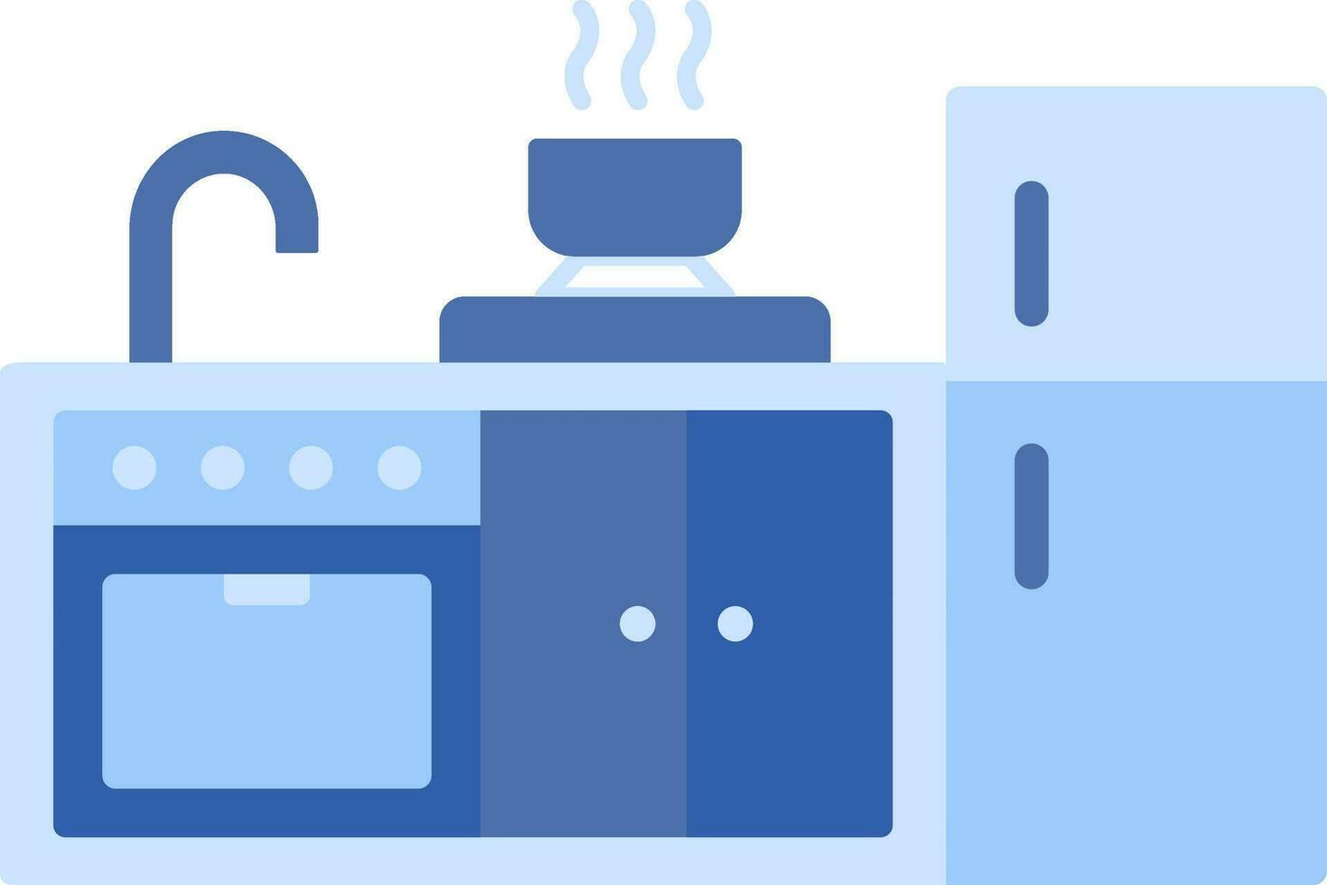 illustration de cuisine intérieur icône dans bleu couleur. vecteur