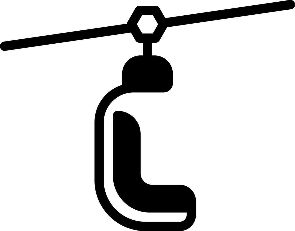 solide icône pour ski ascenseur vecteur