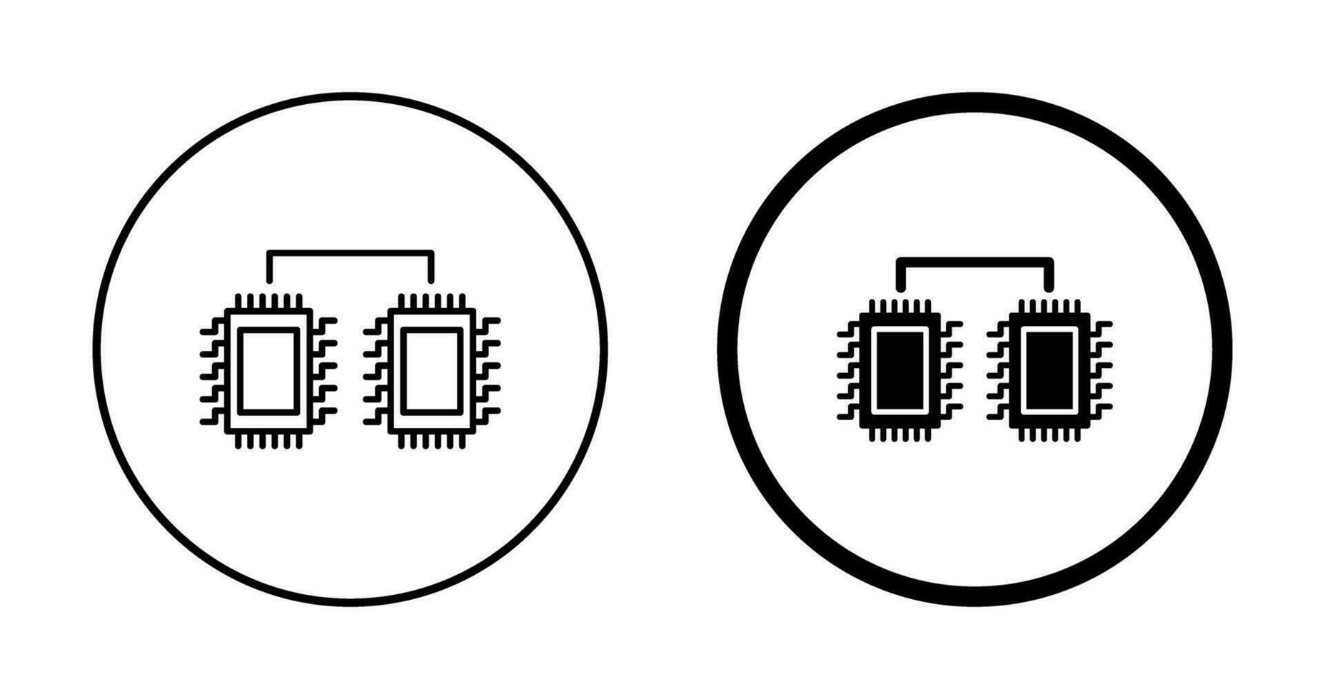 icône de vecteur de processeurs connectés