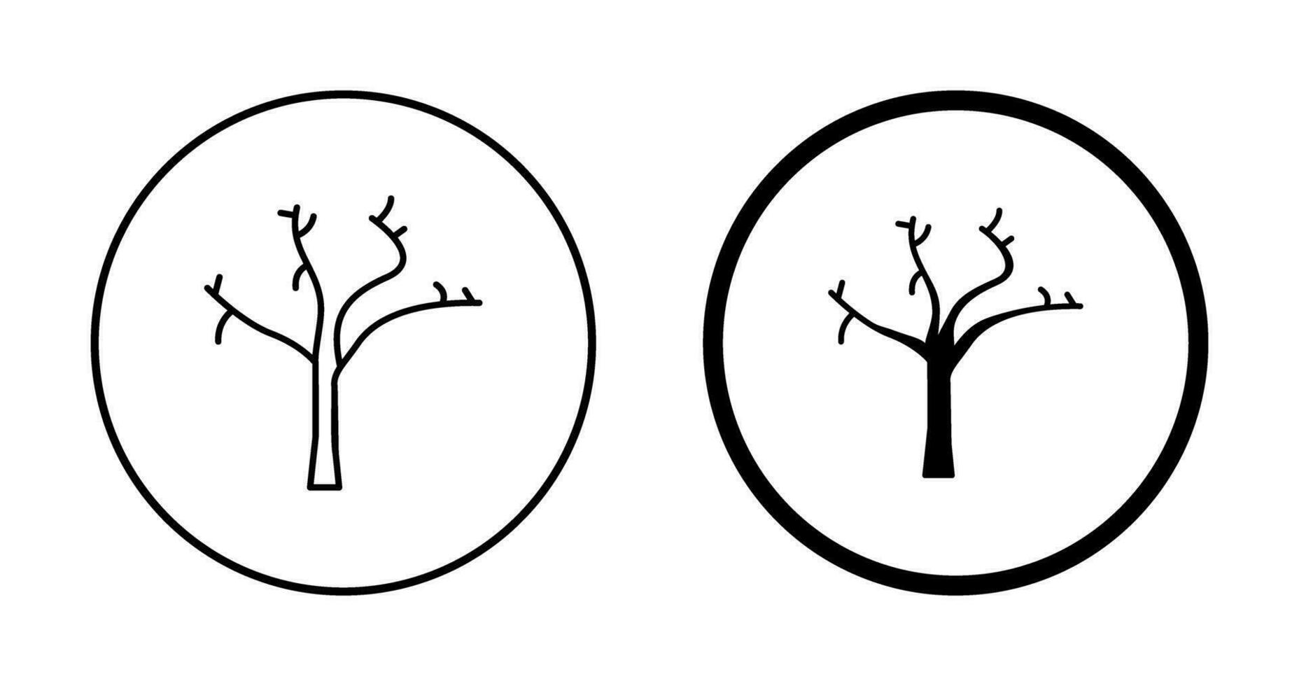 arbre sans icône de vecteur de feuilles