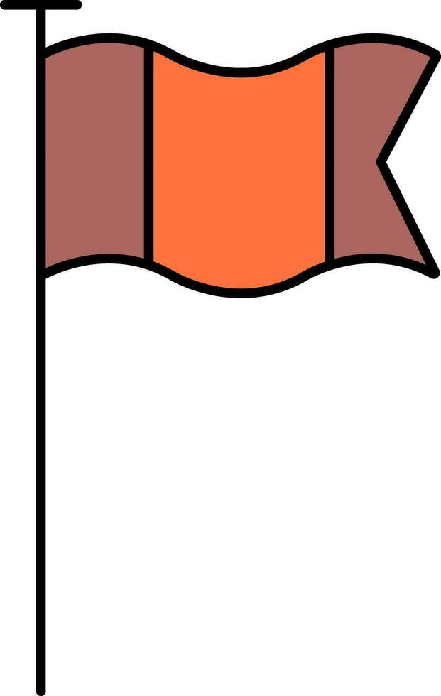 ondulé italien nationale drapeau marron et Orange icône ou symbole. vecteur