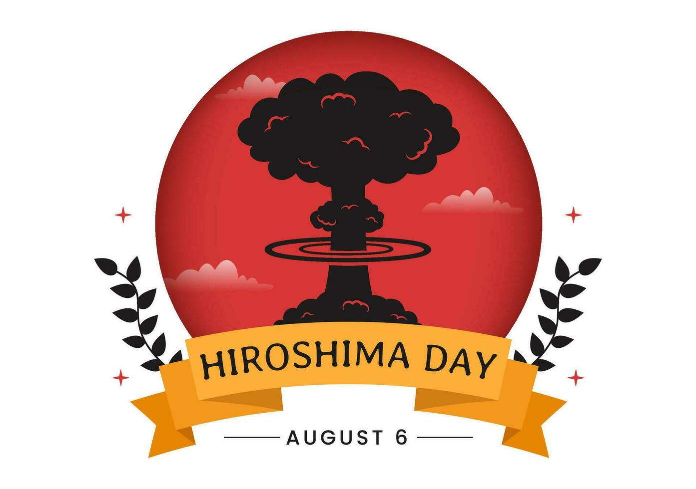 Hiroshima journée vecteur illustration sur 6 août avec paix Colombe oiseau et nucléaire explosion Contexte dans plat dessin animé main tiré modèles