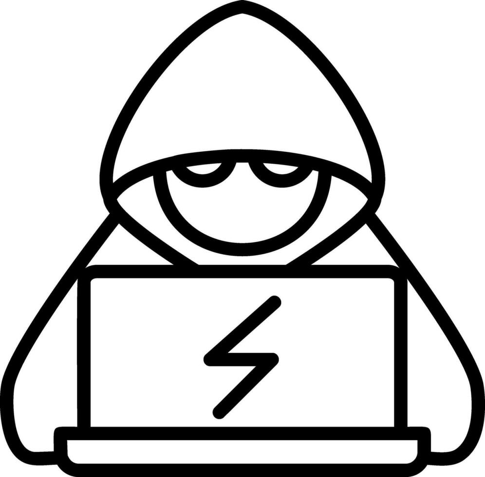 conception d'icône de vecteur de pirate informatique