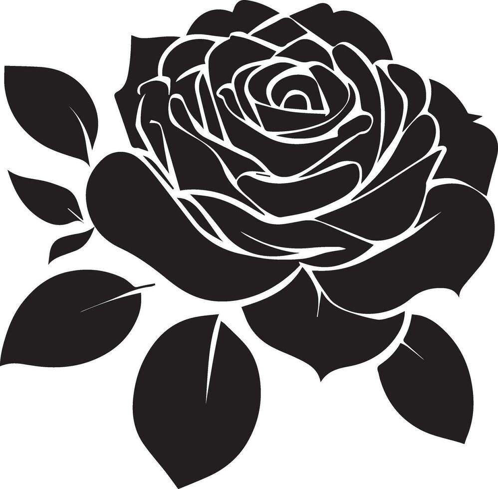 Rose vecteur conception silhouette illustration noir Couleur