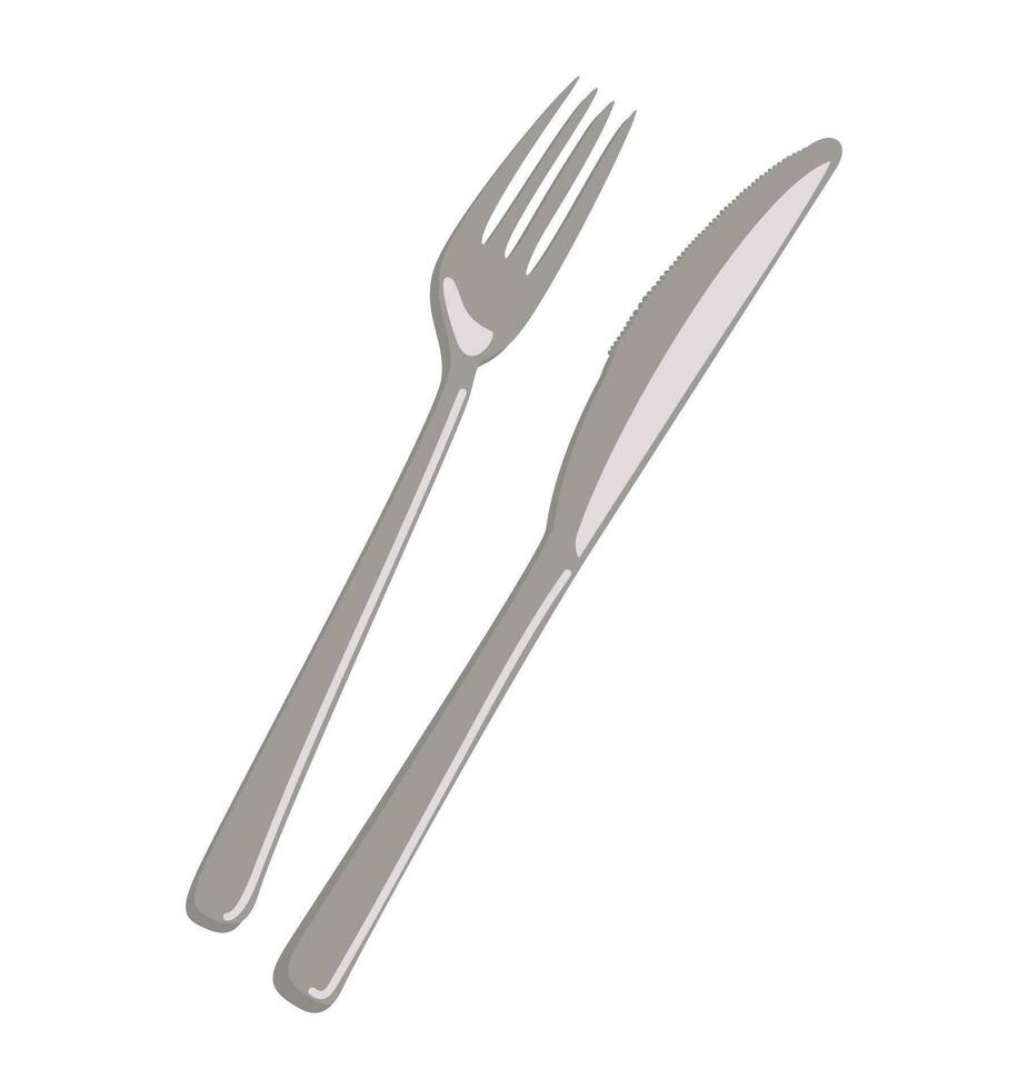 fourchette et couteau. vecteur isolé illustration.