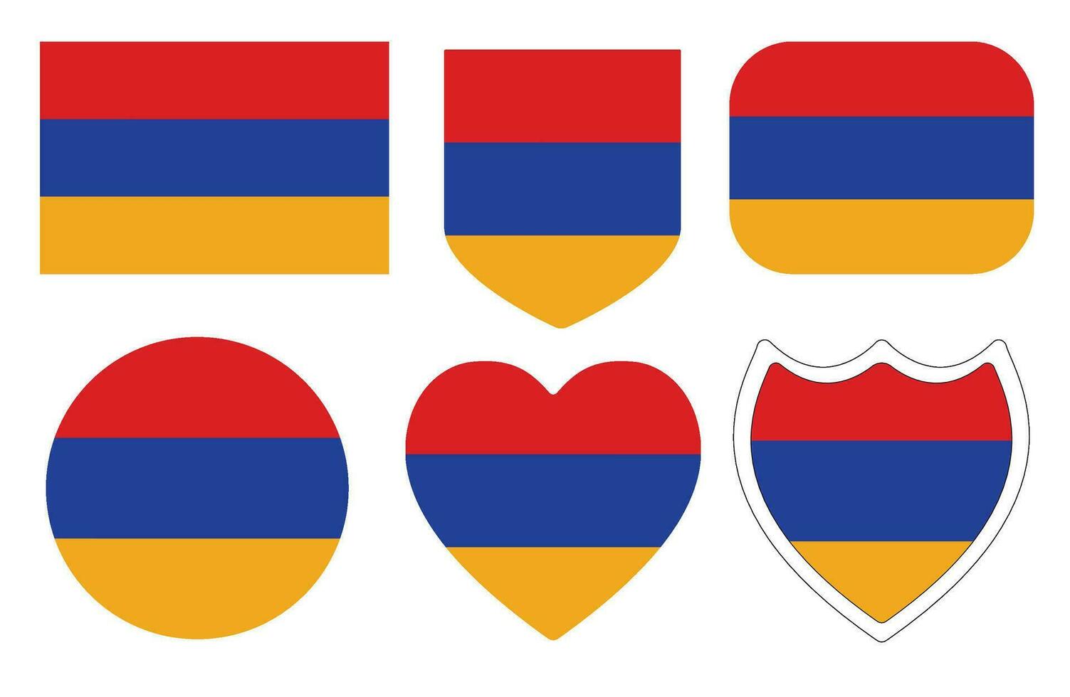 drapeau de Arménie dans forme conception ensemble. vecteur