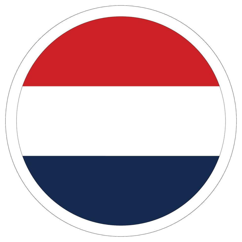 Pays-Bas drapeau dans cercle. le drapeau de le Pays-Bas dans une cercle arrondi vecteur