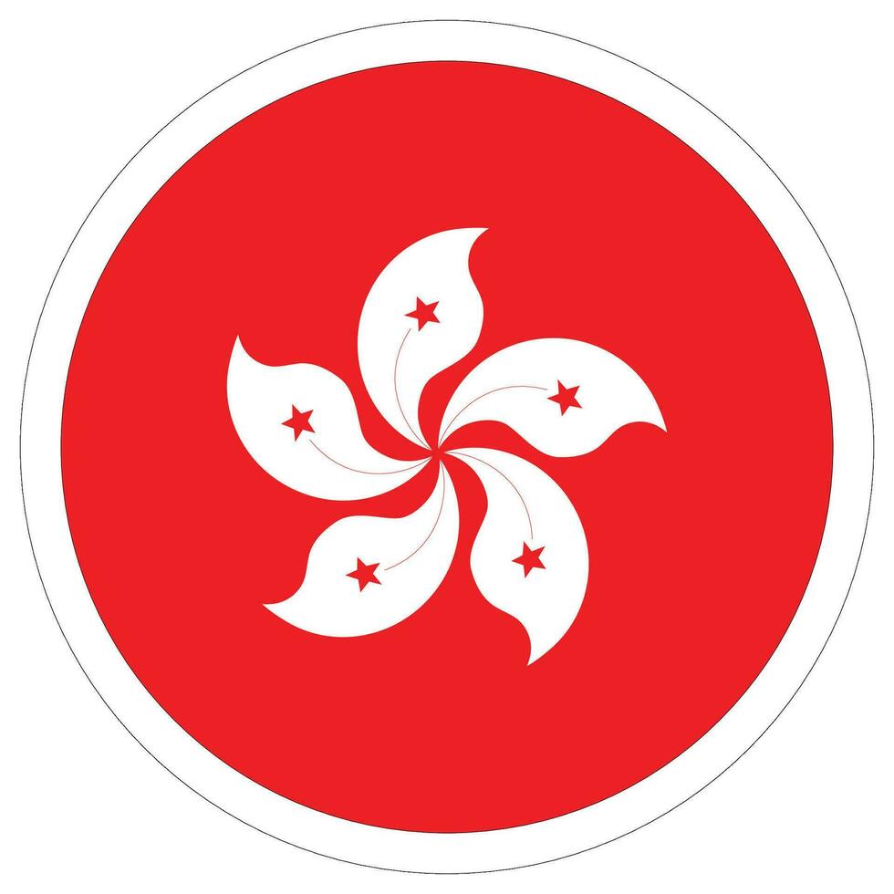 le drapeau de Hong kong cercle forme. Hong kong drapeau dans cercle forme vecteur