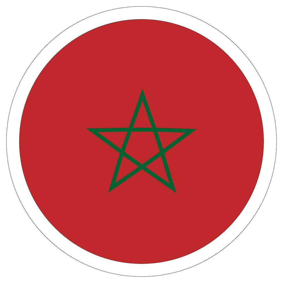 cercle drapeau de Maroc. Maroc drapeau dans cercle vecteur