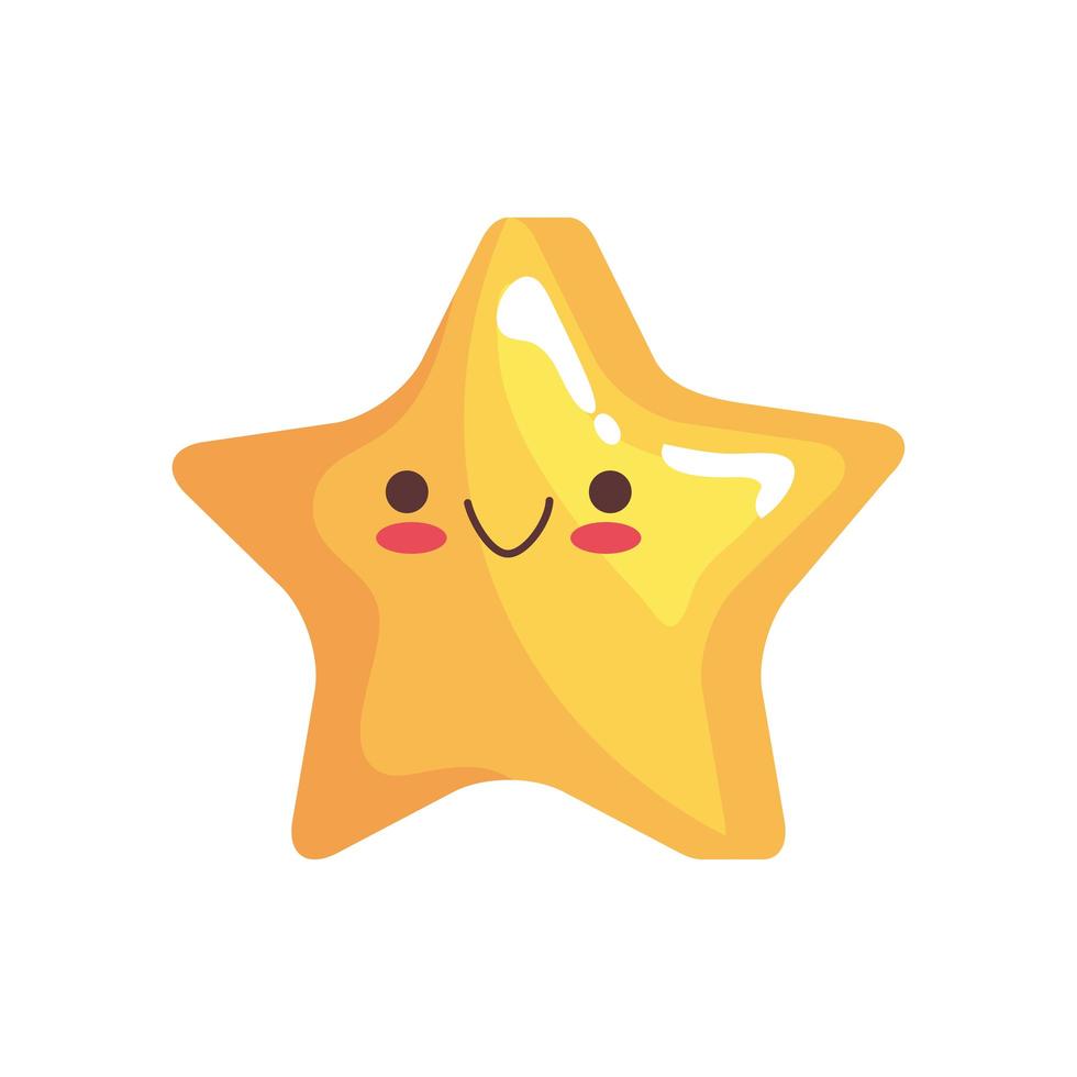 Icône de personnage kawaii autocollant étoile mignonne vecteur