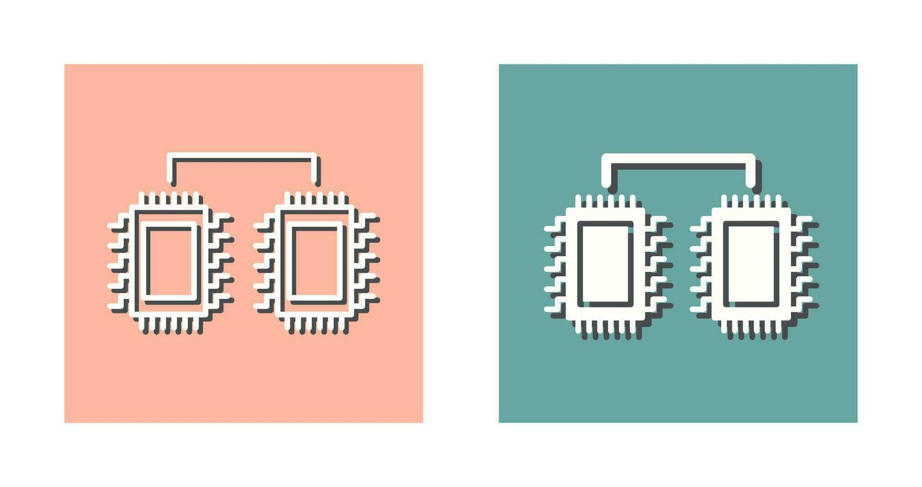 icône de vecteur de processeurs connectés