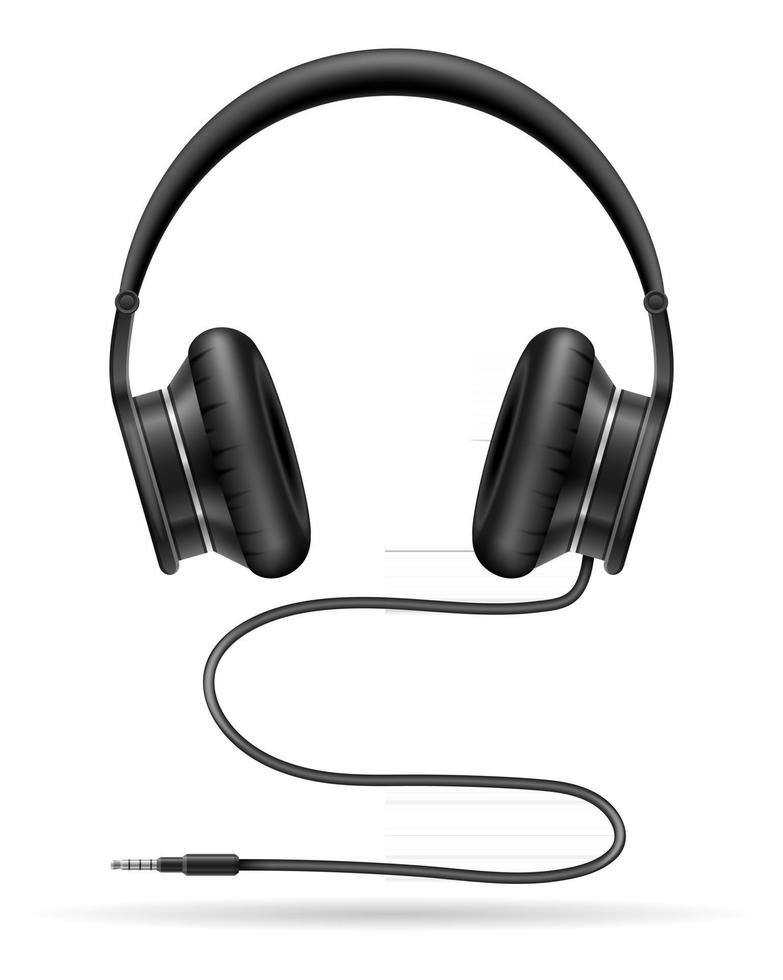 illustration de vecteur stock réaliste casque noir isolé sur fond blanc