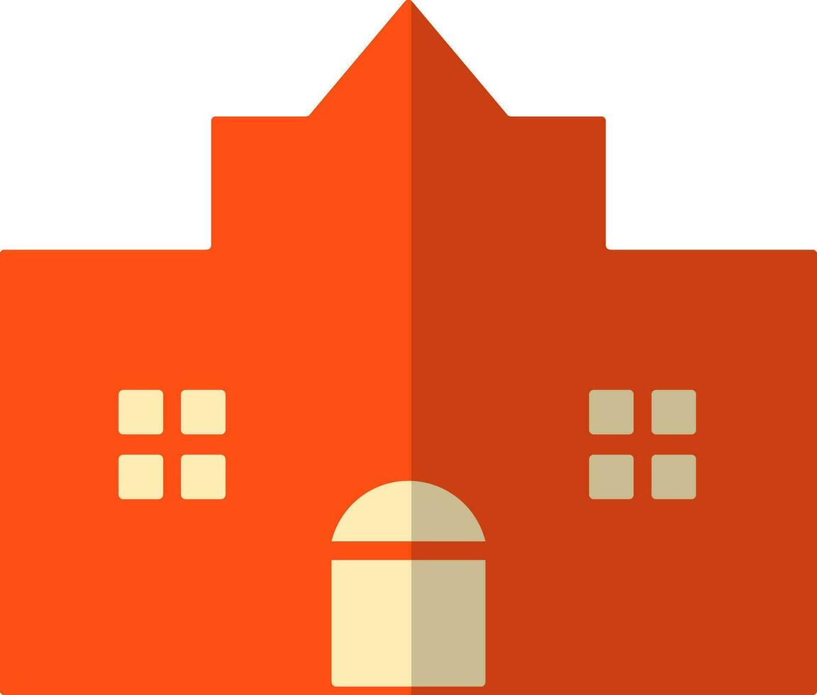 bâtiment dans Orange et crème couleur. vecteur