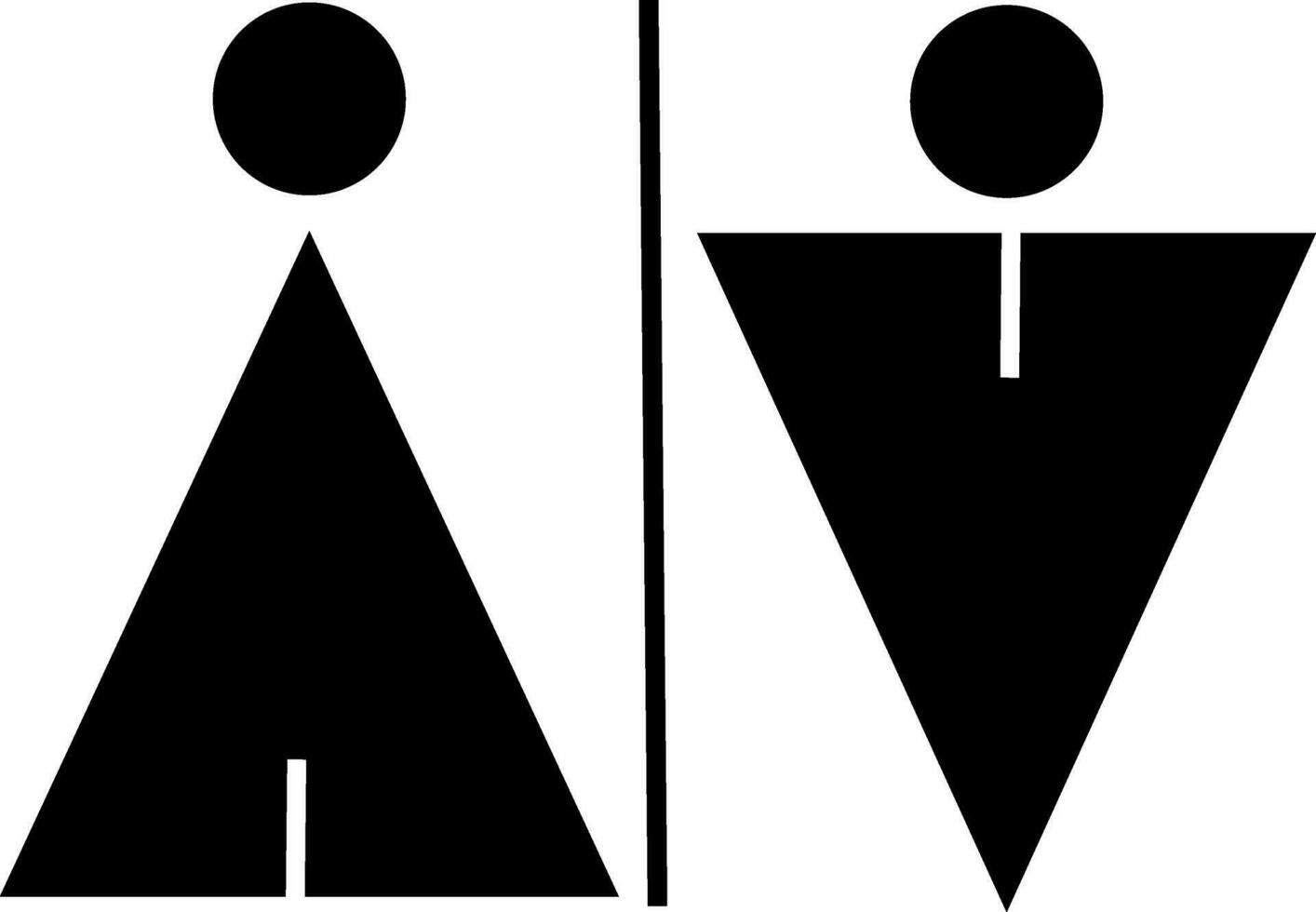 plat illustration de homme et femme toilette icône. vecteur