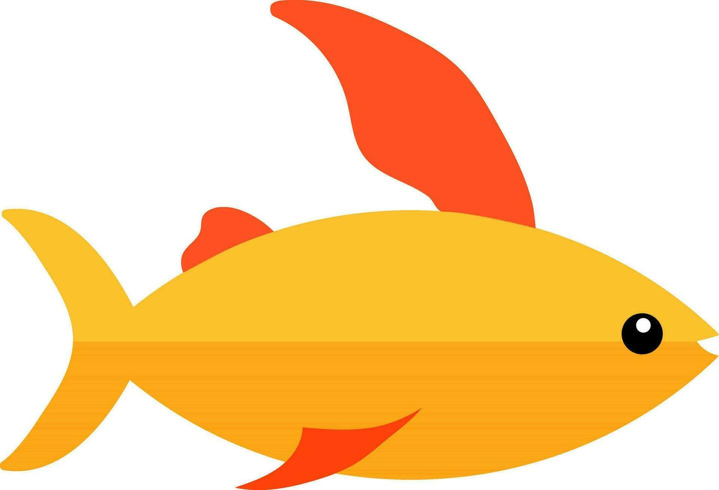 personnage de une poisson dans plat style. vecteur