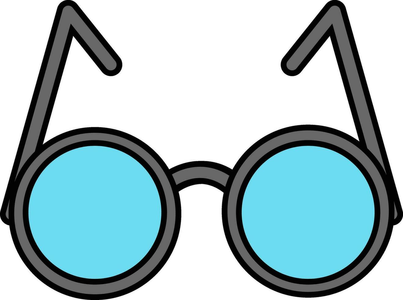 illustration de lunettes dans gris et ciel bleu. vecteur