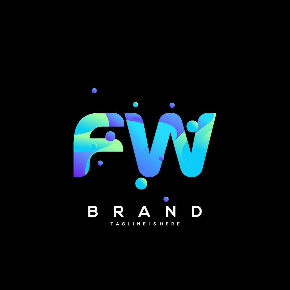 fw initiale logo avec coloré modèle vecteur. vecteur