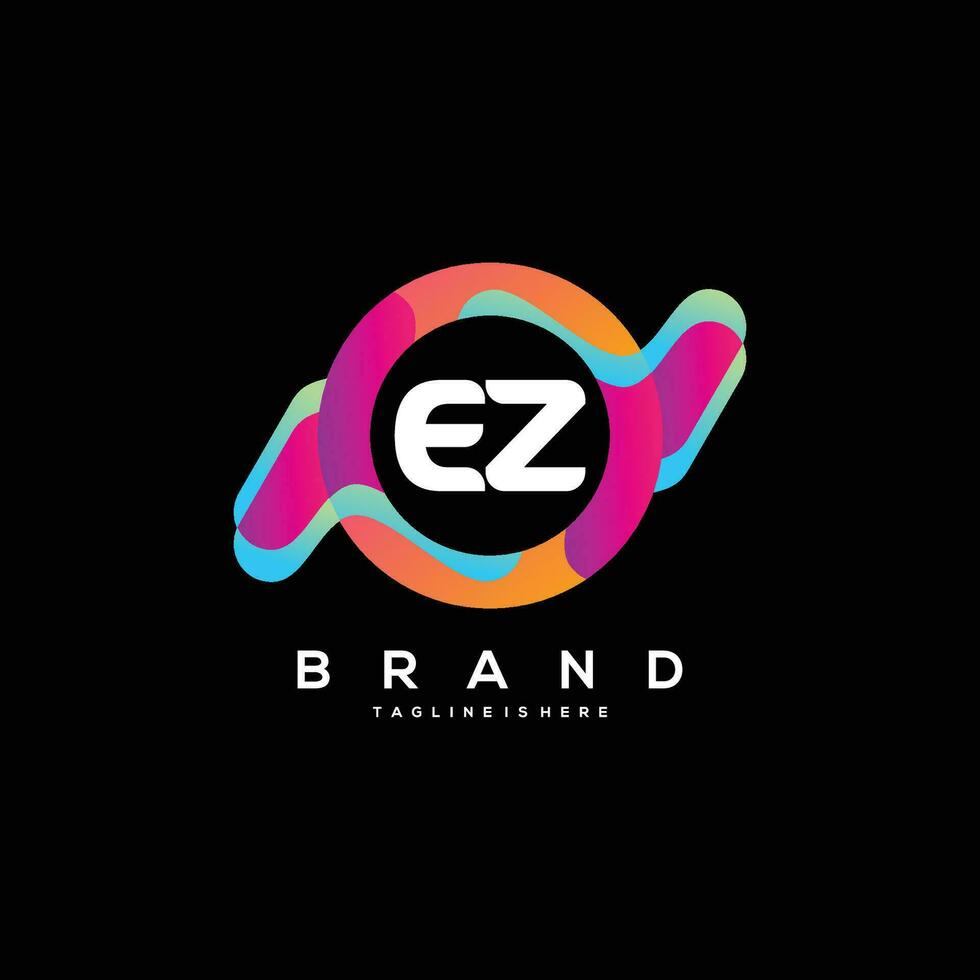 initiale lettre ez logo conception avec coloré style art vecteur