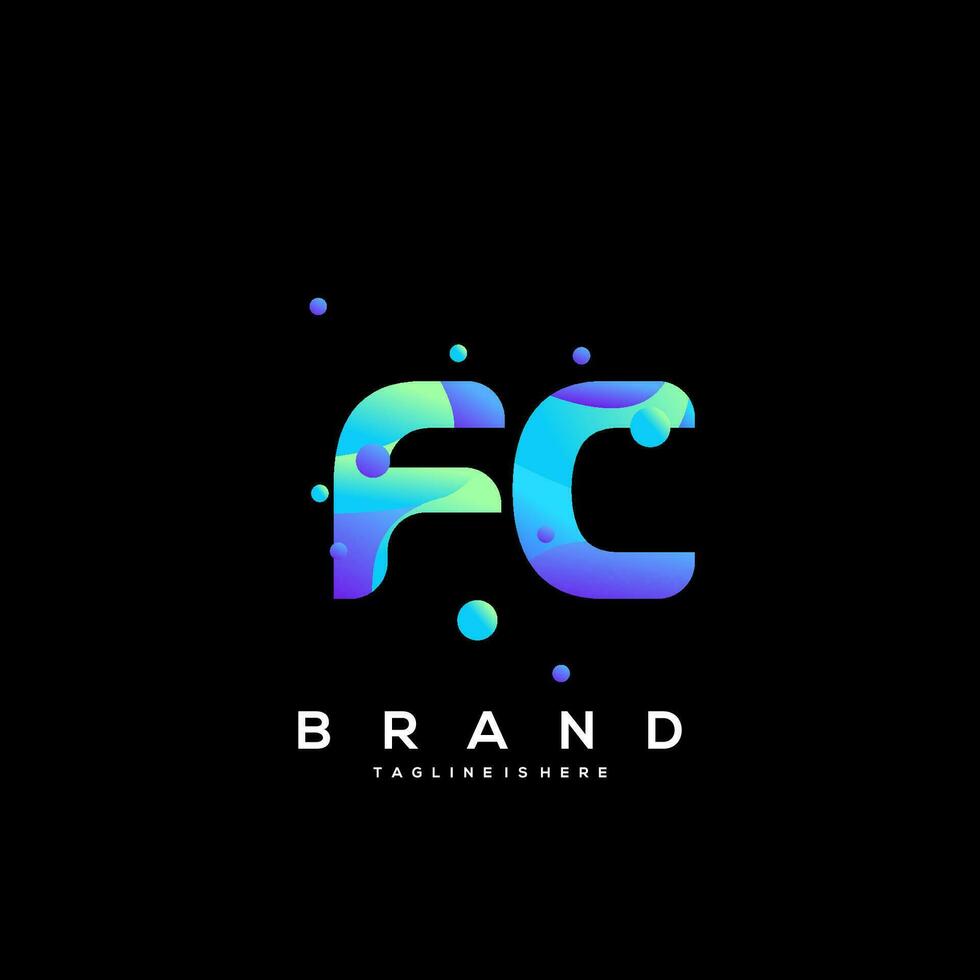 fc initiale logo avec coloré modèle vecteur. vecteur