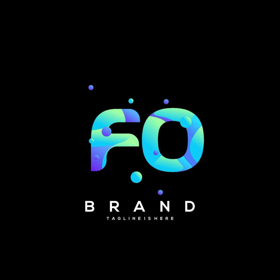 fo initiale logo avec coloré modèle vecteur. vecteur