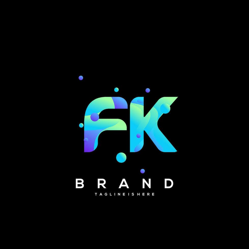 fk initiale logo avec coloré modèle vecteur. vecteur