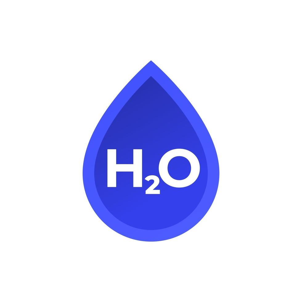 icône h2o avec goutte d & # 39; eau vecteur