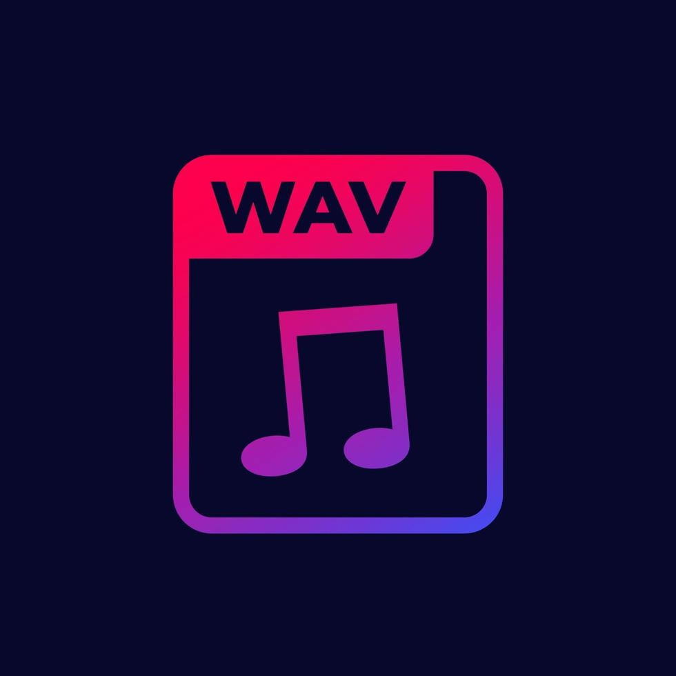 icône de fichier audio wav pour le web vecteur