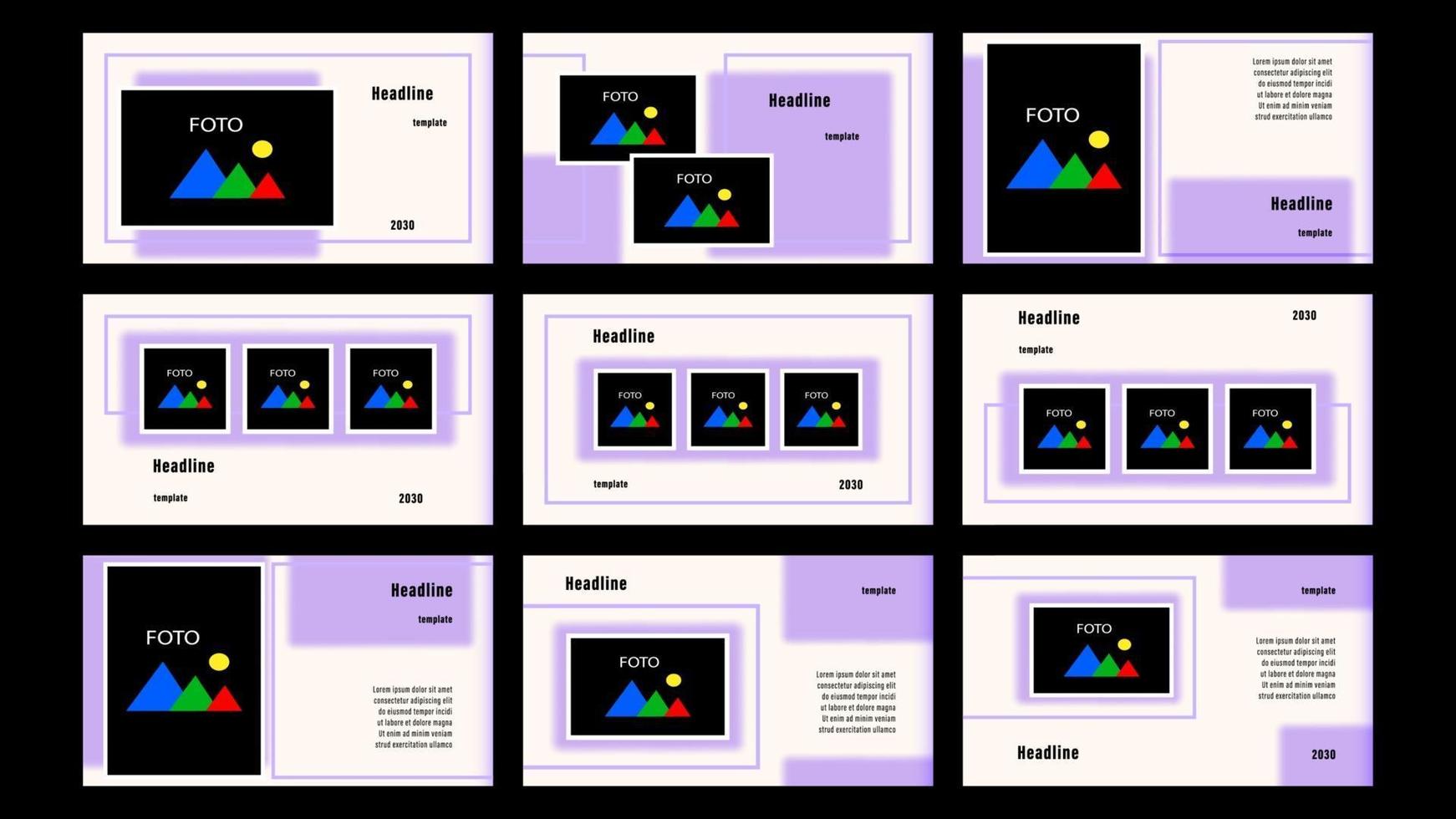 présentation modèle de pages de destination rectangle flou vecteur