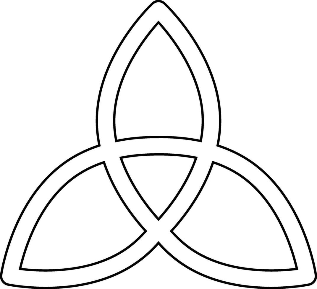 triquetra icône ou symbole dans noir ligne art. vecteur