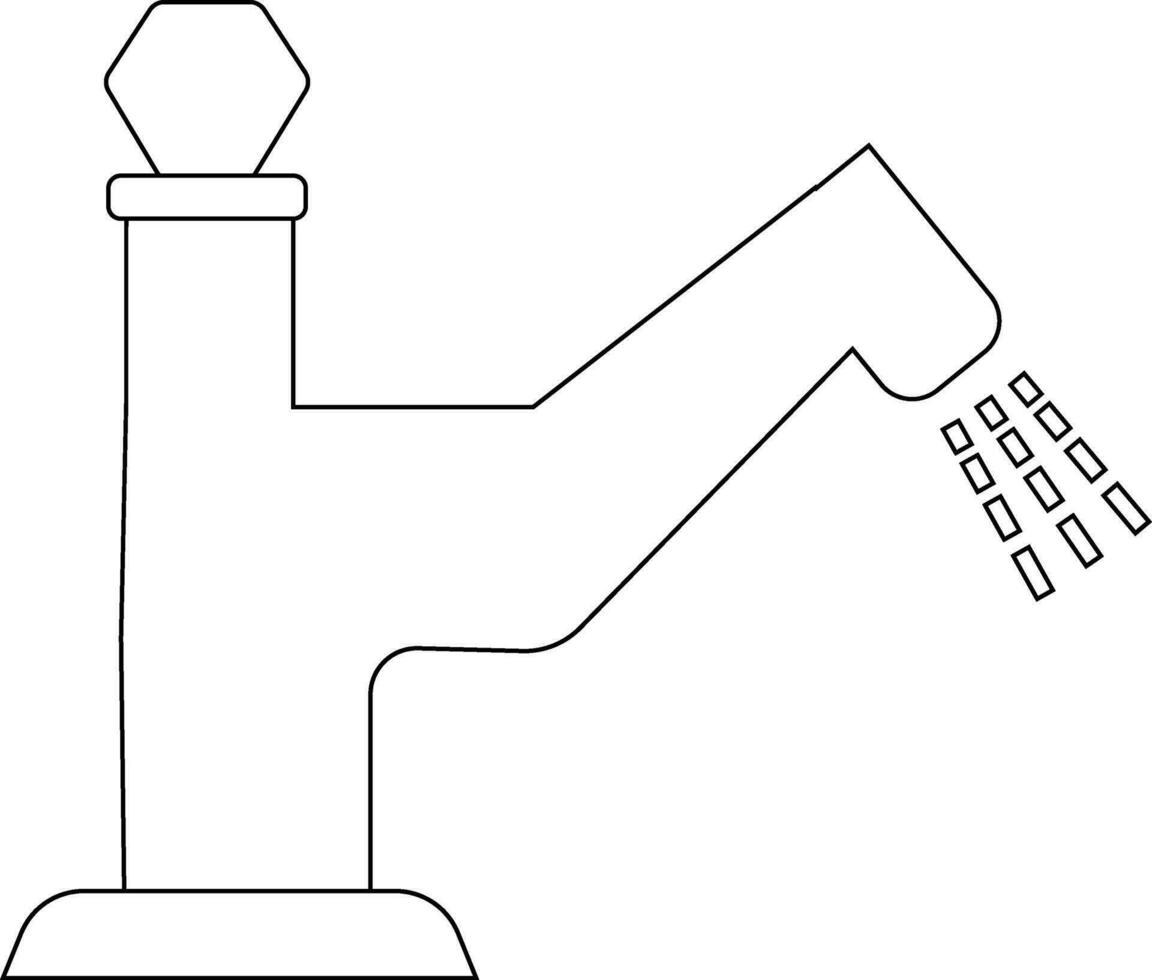 l'eau languette avec chute laissez tomber dans noir ligne art. vecteur