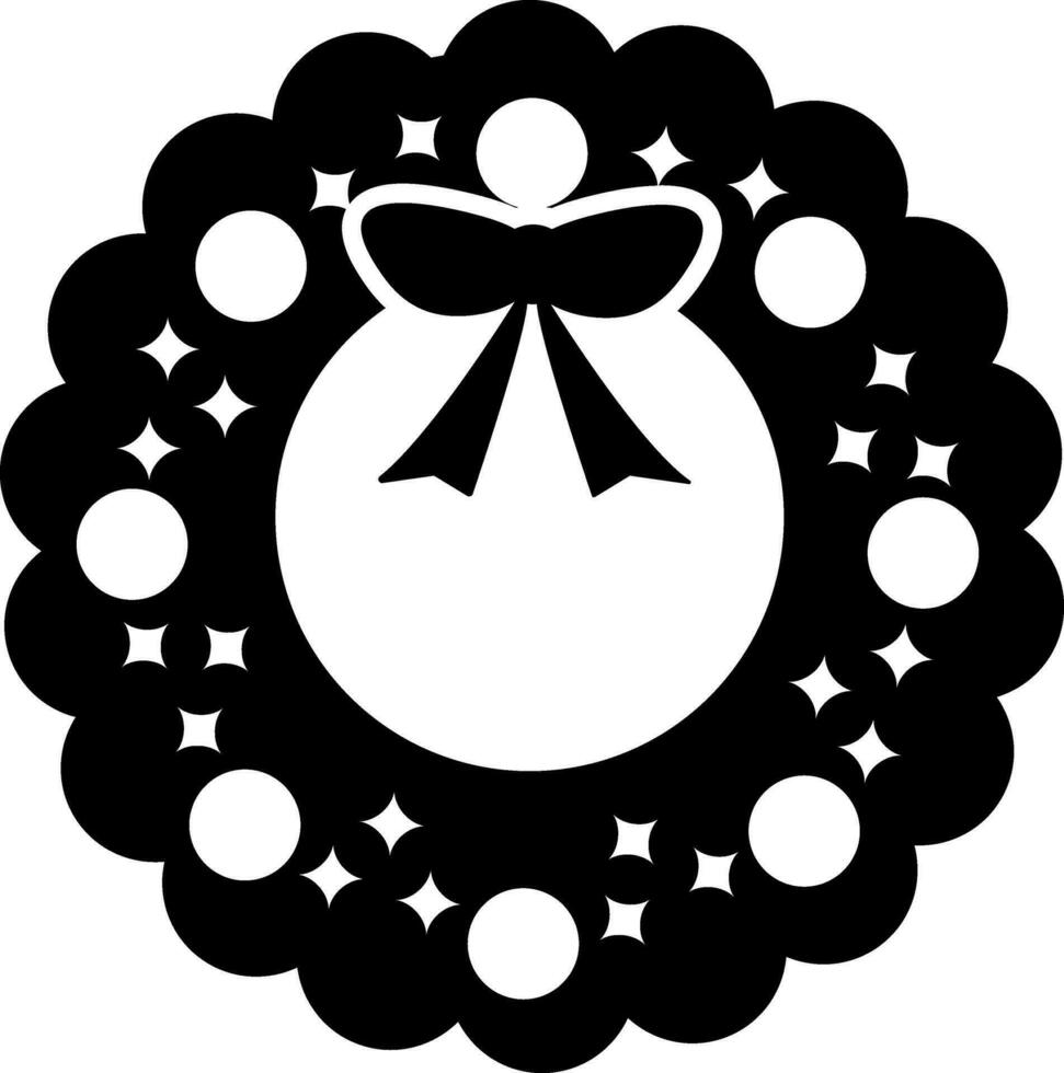 isolé icône de Noël couronne avec arc. vecteur