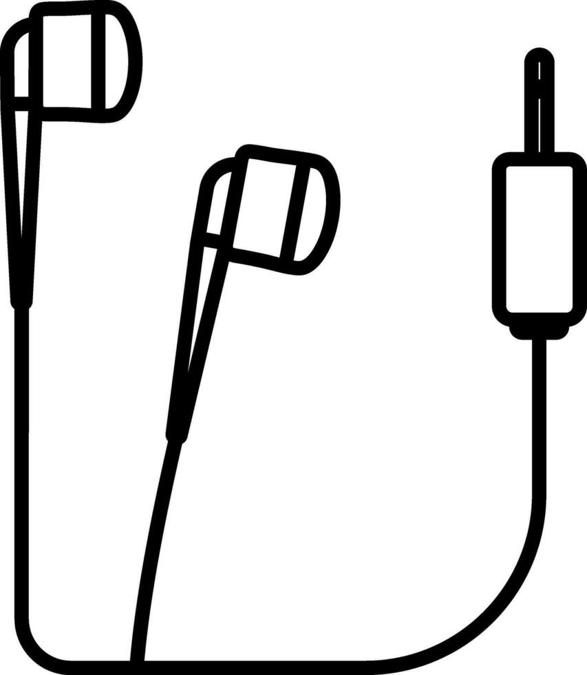 noir ligne art illustration de écouteur. vecteur