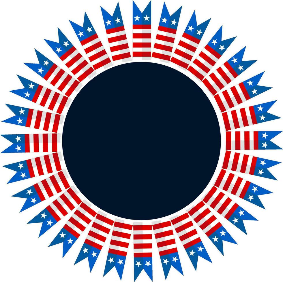 badge décoré avec américain drapeau couleurs. vecteur