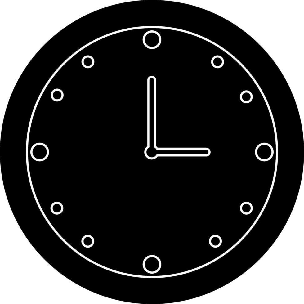glyphe style de mur l'horloge dans icône pour en train de regarder temps. vecteur