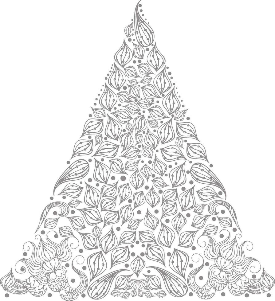 Créatif Noël arbre fabriqué avec floral élément. vecteur