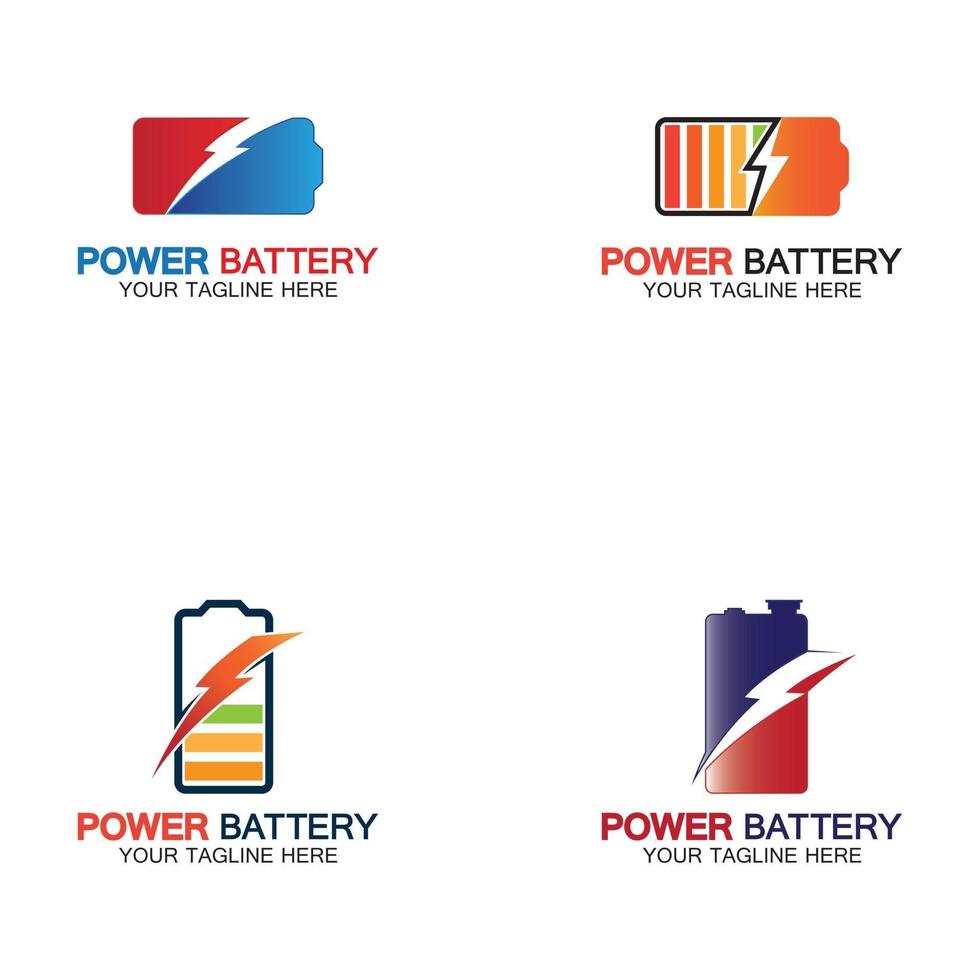 illustration vectorielle de puissance batterie logo icône vecteur