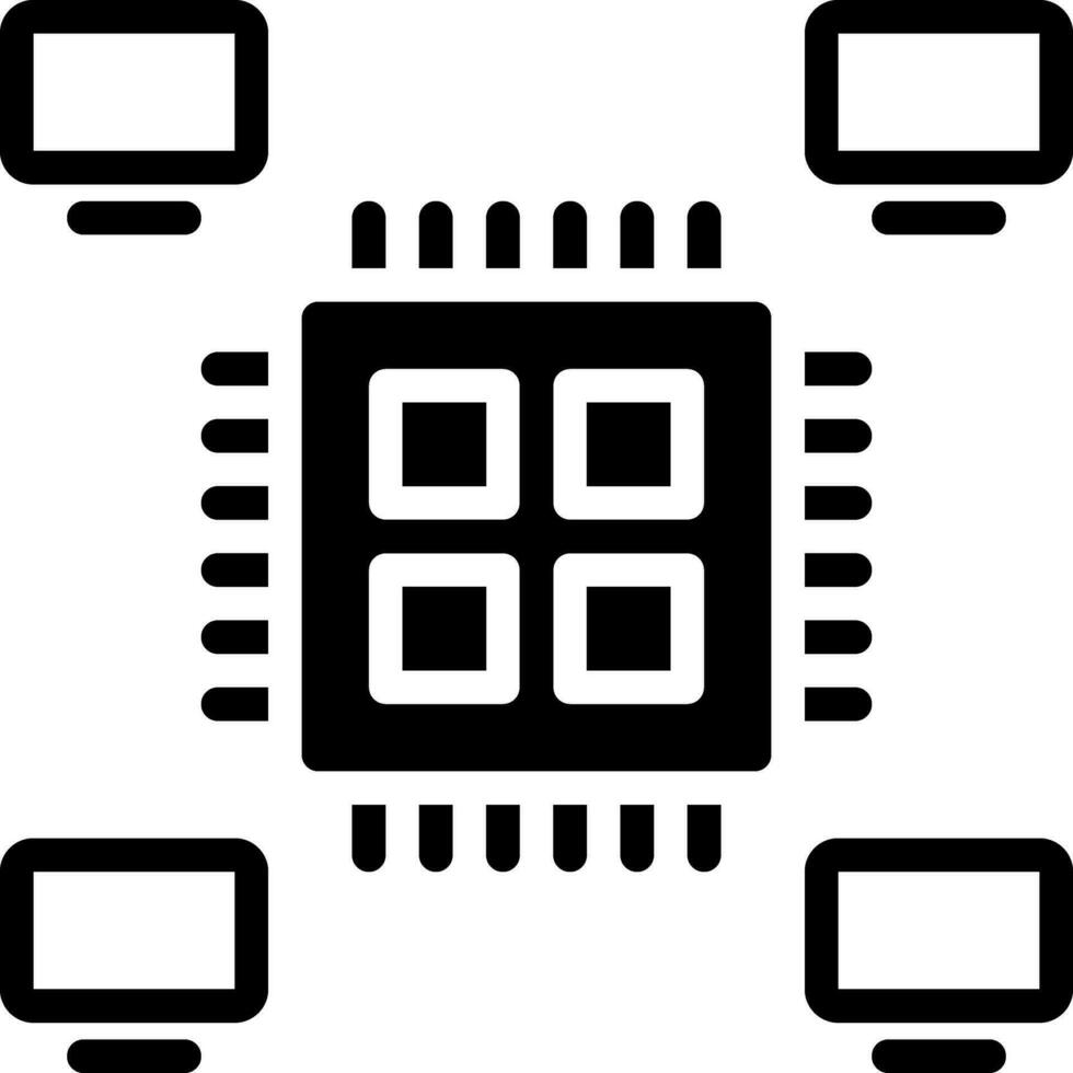 solide icône pour multitraitement vecteur